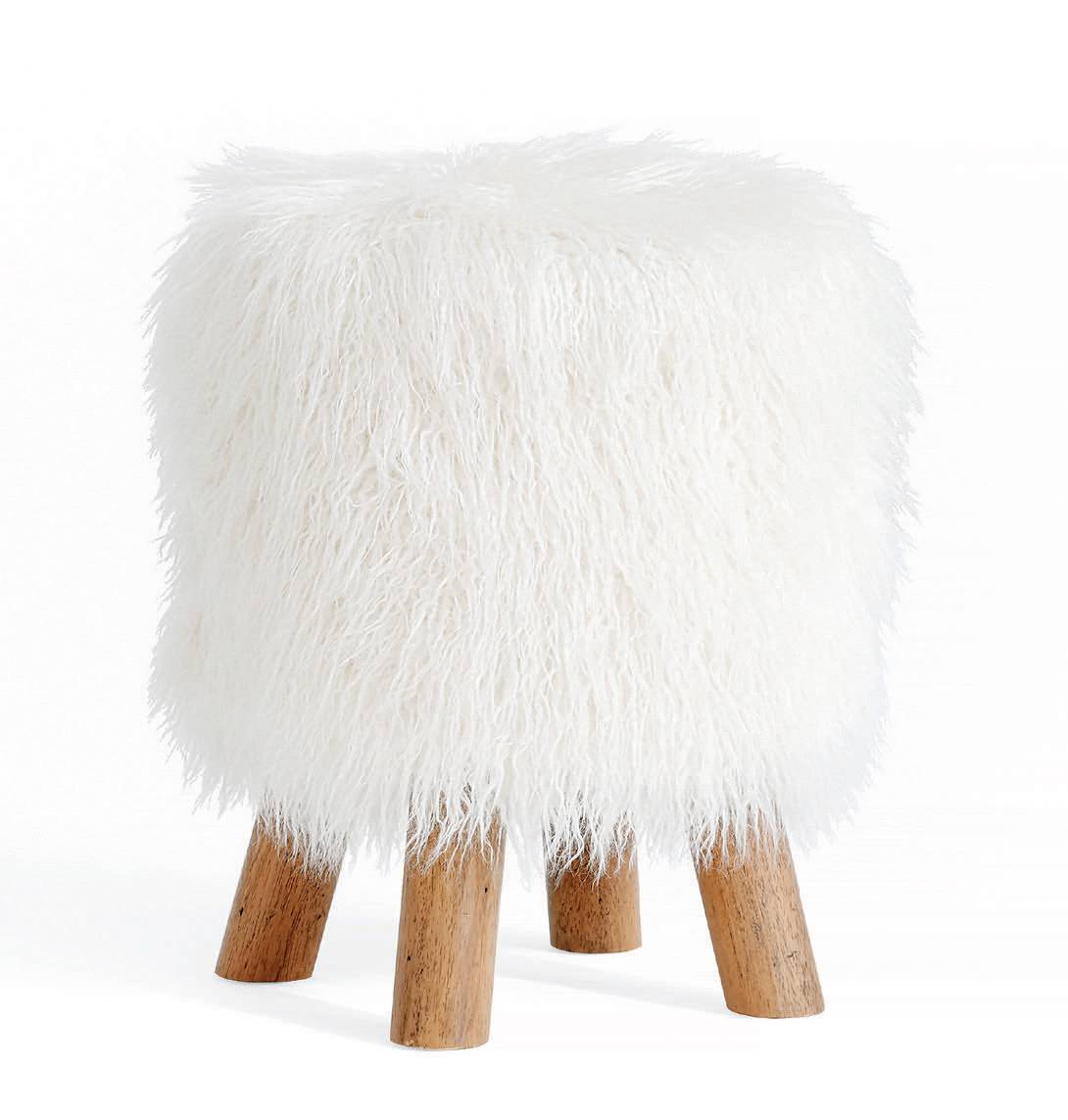 cozy faux fur stool