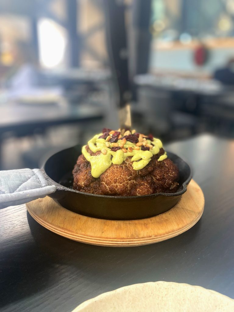 Spicy cauliflower; Greca, white plains | Photo courtesy of Jenny Rodriguez